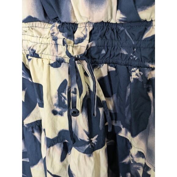 Womens Vera Wang Blue Cream Floral Dress XXL Sleeveless - Picture 4 of 8